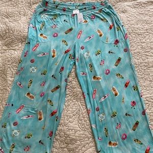 NWT Soma Cool Nights Crop Pant - Poolside Plunge Blue - Size Medium